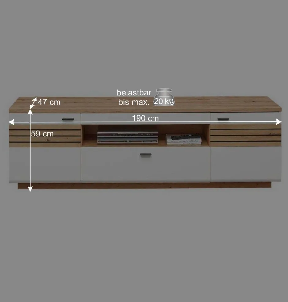 Wohnen Anbauwand Möbel Set - Niam (dreiteilig)