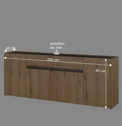 Anrichte in Wildeiche Optik und Anthrazit - Colomania^Wohnen Best