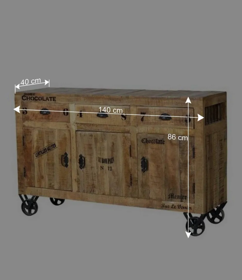 Wohnen Anrichte Indri auf Rollen