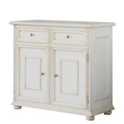 Wohnen Antikweiße Kommode mit zwei Schubladen - Vicina