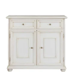 Wohnen Antikweiße Kommode mit zwei Schubladen - Vicina