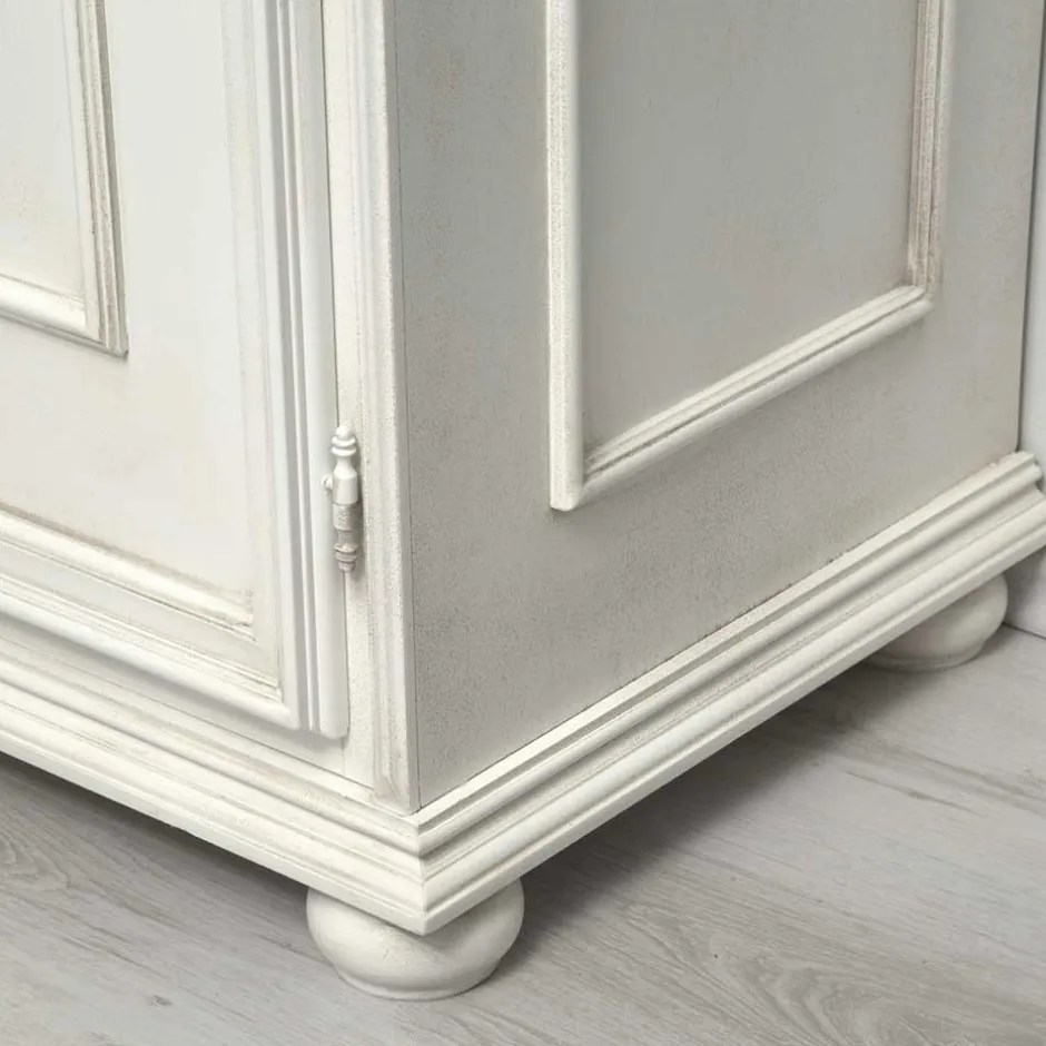 Wohnen Antikweiße Kommode mit zwei Schubladen - Vicina