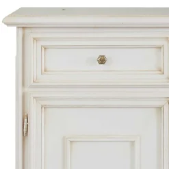 Wohnen Antikweiße Kommode mit zwei Schubladen - Vicina