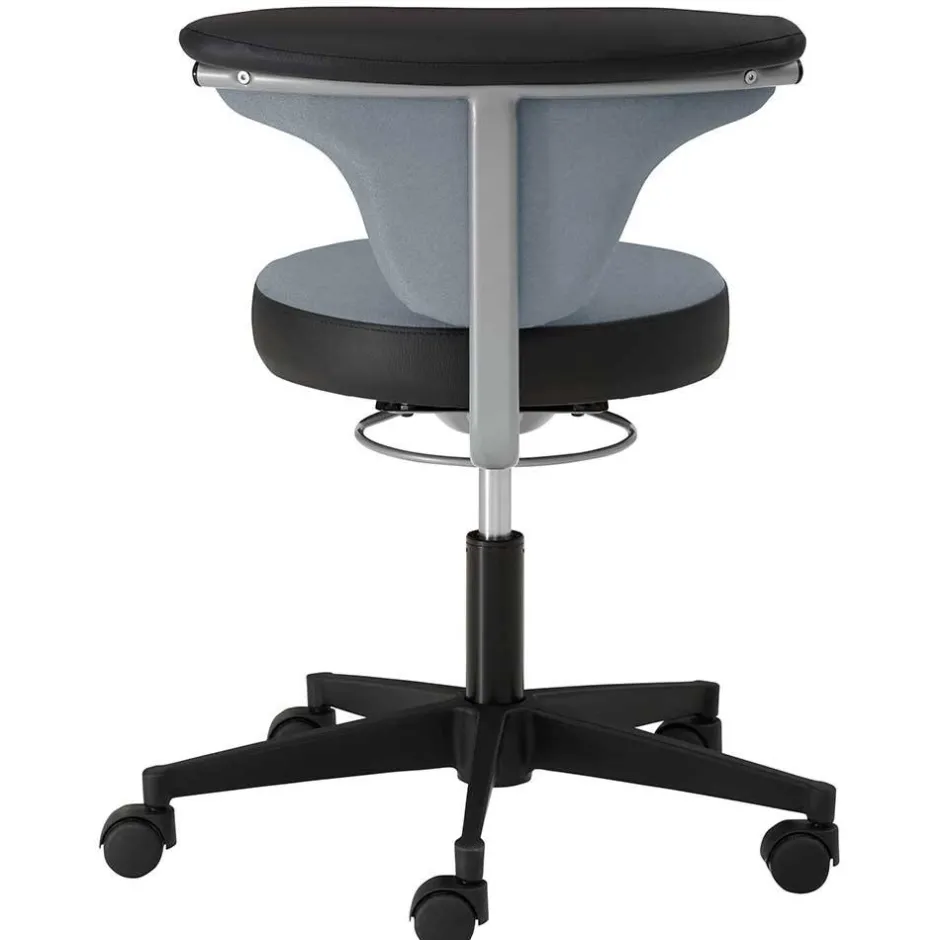 Wohnen Arbeitshocker mit Lehne in Grau Schwarz - Camcupa