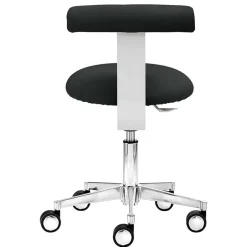 Arbeitshocker mit Lehne in Schwarz & Alu - Udjaca^Wohnen New