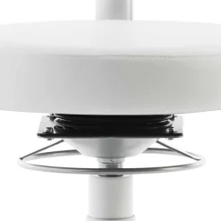 Arbeitshocker mit Rückenlehne in Weiß Kunstleder - Jaskin^Wohnen New