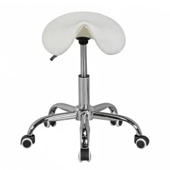 Arbeitshocker mit Sattelsitz in Weiß - Tubrina^Wohnen