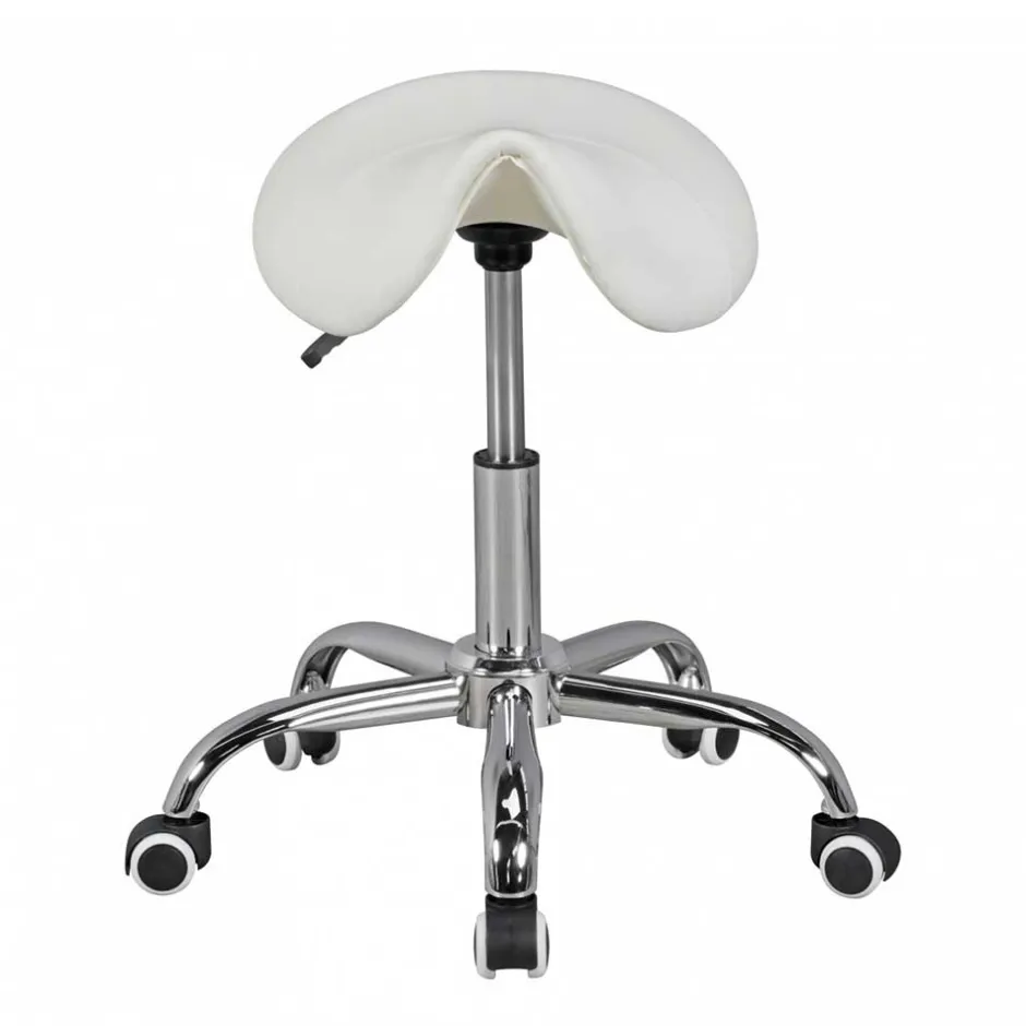 Arbeitshocker mit Sattelsitz in Weiß - Tubrina^Wohnen