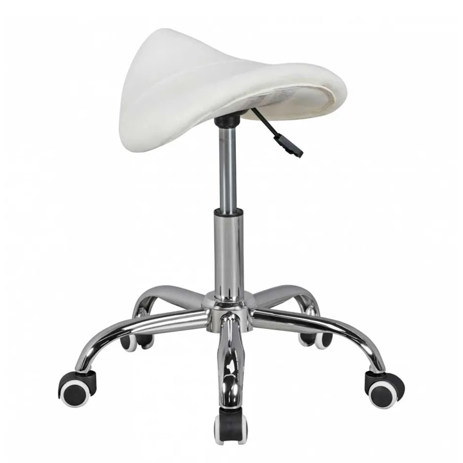 Arbeitshocker mit Sattelsitz in Weiß - Tubrina^Wohnen