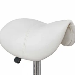 Arbeitshocker mit Sattelsitz in Weiß - Tubrina^Wohnen