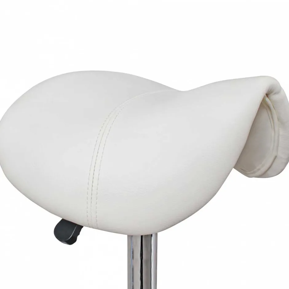 Arbeitshocker mit Sattelsitz in Weiß - Tubrina^Wohnen