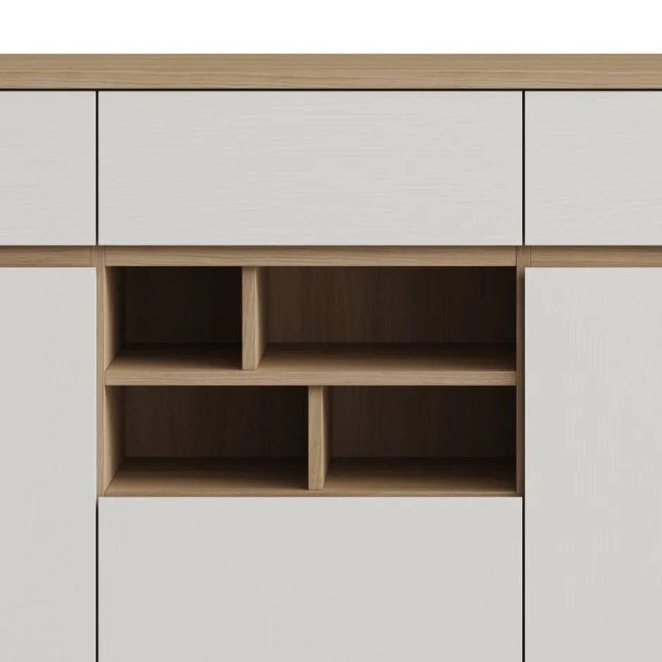 Wohnen Arbeitszimmer Möbel-Kombi in Weiß - Ovidio (dreiteilig)