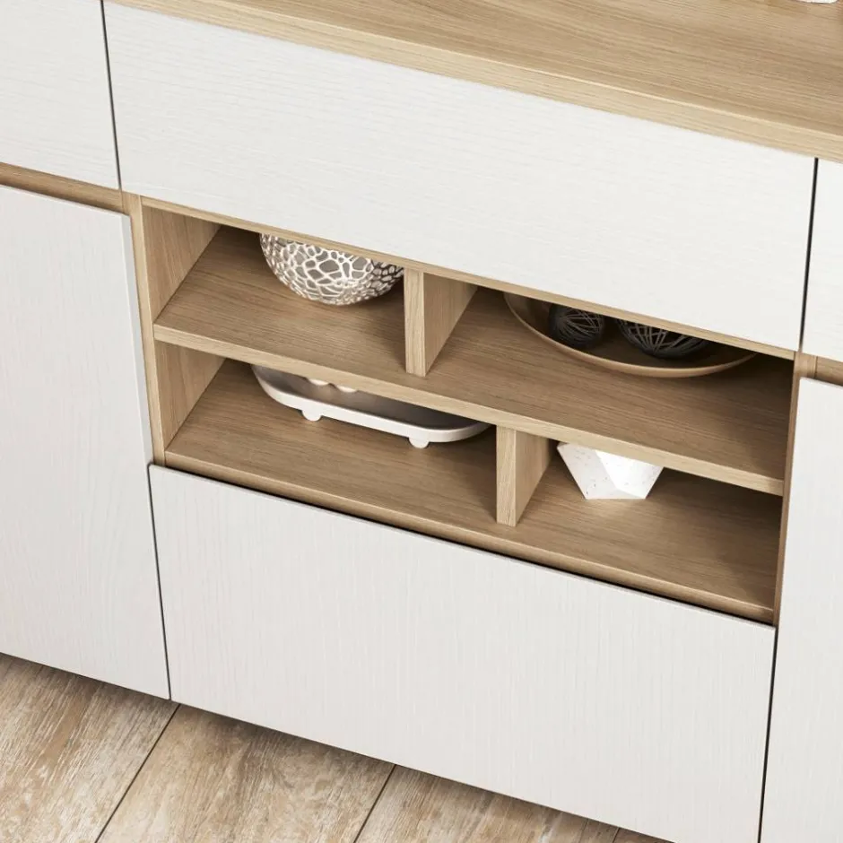 Wohnen Arbeitszimmer Möbel-Kombi in Weiß - Ovidio (dreiteilig)