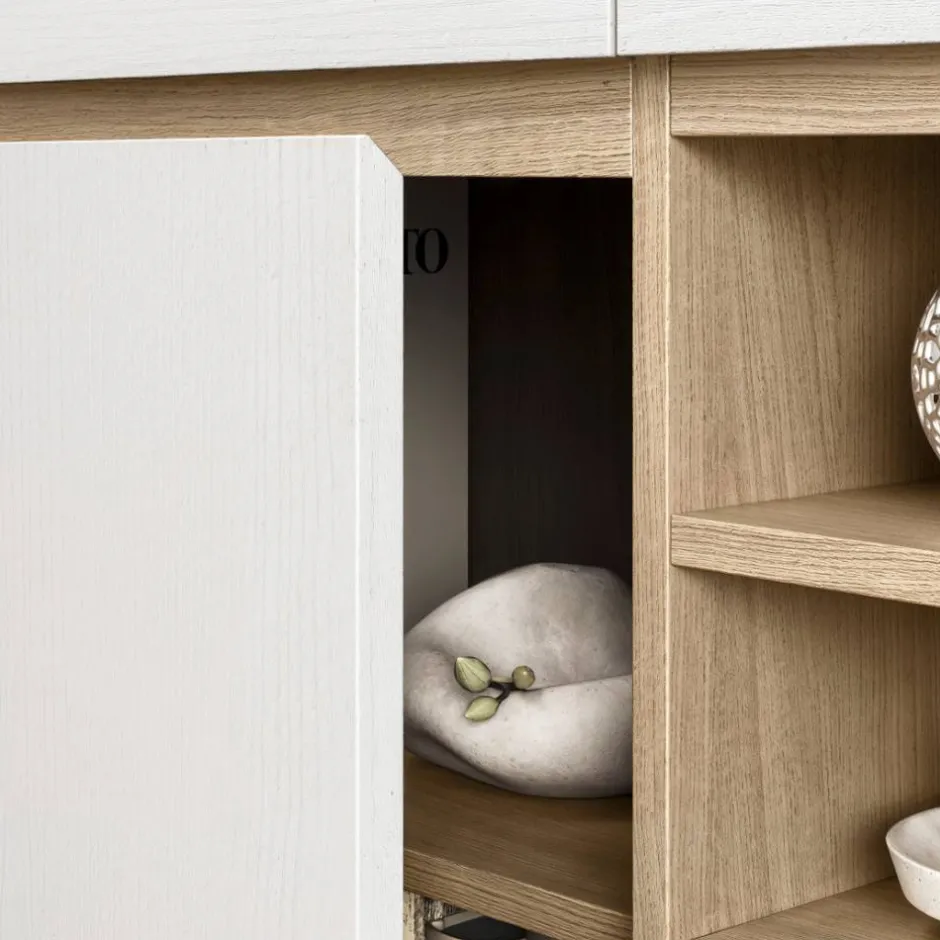 Wohnen Arbeitszimmer Möbel-Kombi in Weiß - Ovidio (dreiteilig)