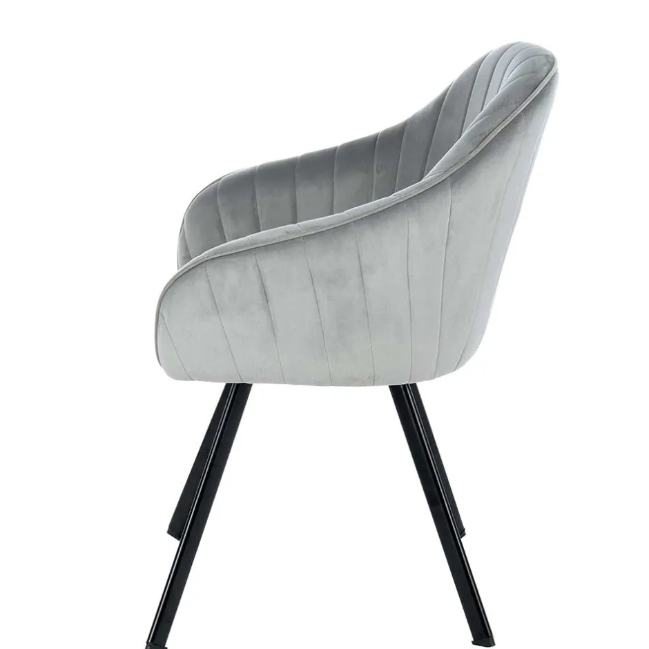 Wohnen Armlehenstühle in Silber Grau - Ashento (2er Set)