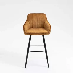 Wohnen Armlehnen Barstühle in Ocker & Schwarz - Andim (2er Set)