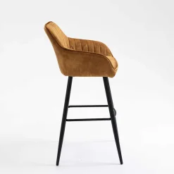 Wohnen Armlehnen Barstühle in Ocker & Schwarz - Andim (2er Set)