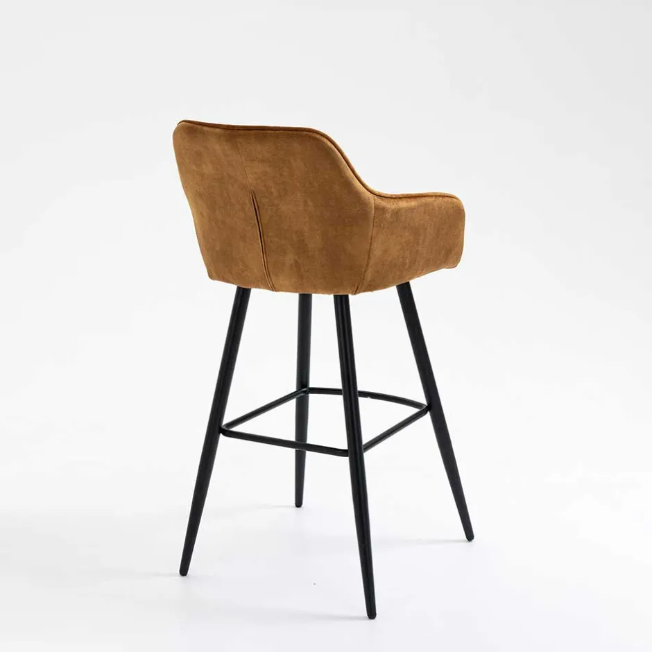 Wohnen Armlehnen Barstühle in Ocker & Schwarz - Andim (2er Set)