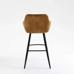 Wohnen Armlehnen Barstühle in Ocker & Schwarz - Andim (2er Set)