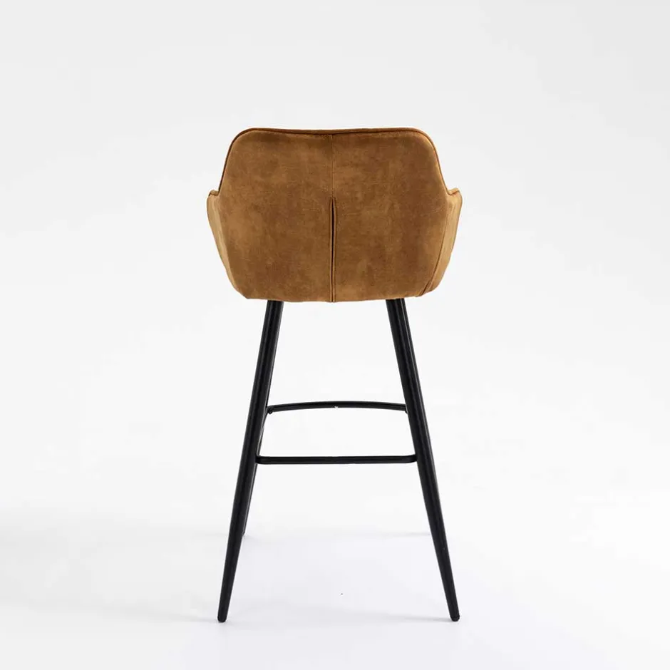 Wohnen Armlehnen Barstühle in Ocker & Schwarz - Andim (2er Set)