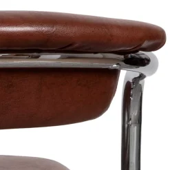 Wohnen Armlehnen Barstuhl in Braun & Chrom - Usavina (2er Set)