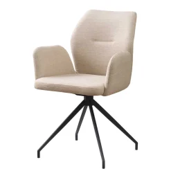 Wohnen Armlehnen Esstischstuhl in Beige mit Schwarz - Boro