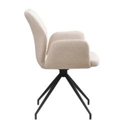 Wohnen Armlehnen Esstischstuhl in Beige mit Schwarz - Boro