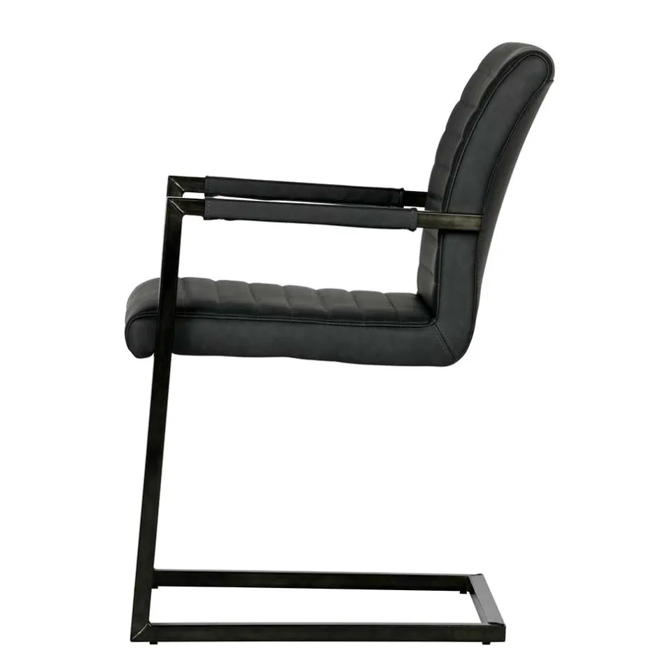 Armlehnen Freischwinger in Anthrazit - Birte (2er Set)^Wohnen Clearance