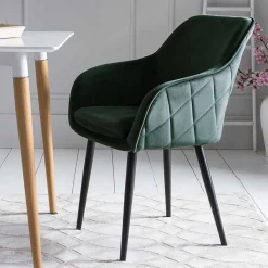 Wohnen Armlehnen Polsterstuhl in herrlichem Dunkelgrün - Abacho