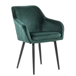 Wohnen Armlehnen Polsterstuhl in herrlichem Dunkelgrün - Abacho
