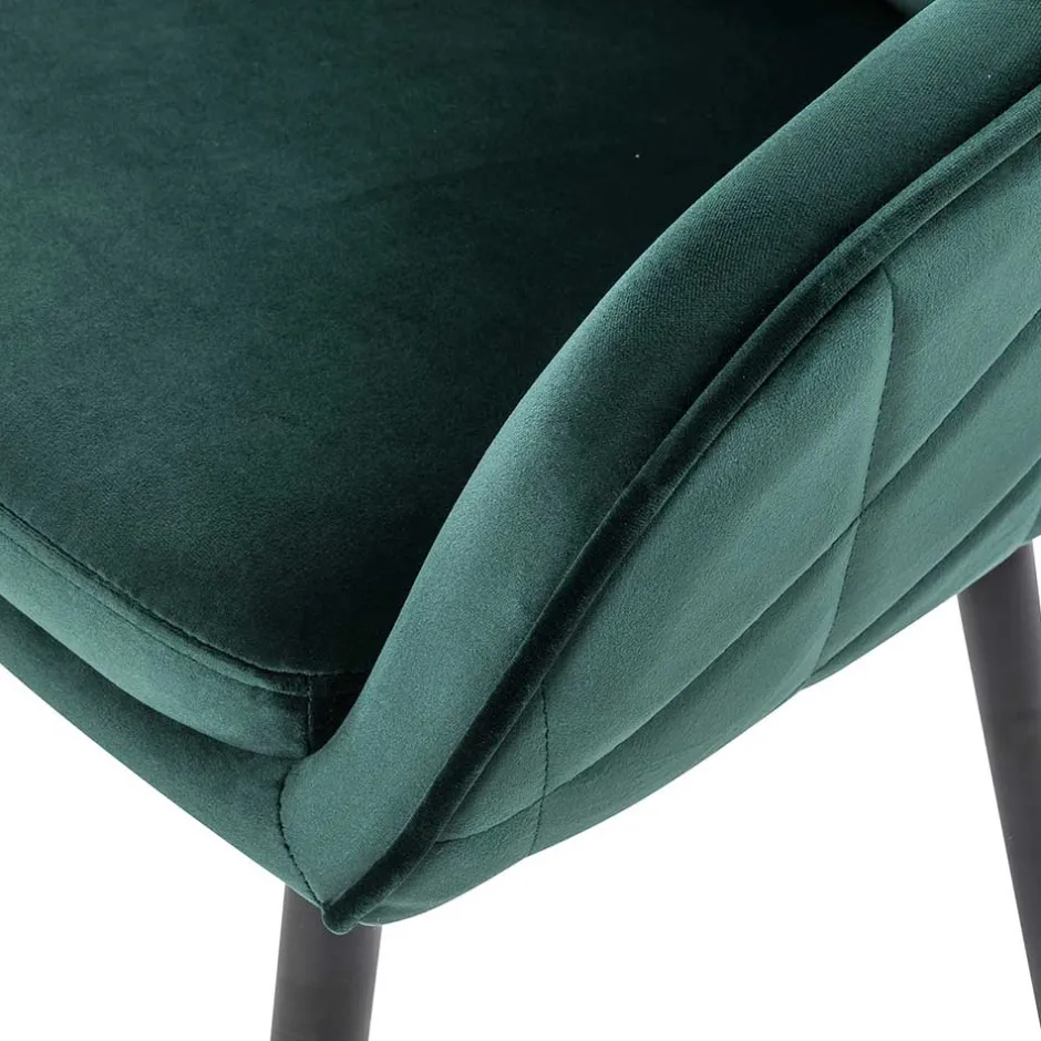 Wohnen Armlehnen Polsterstuhl in herrlichem Dunkelgrün - Abacho