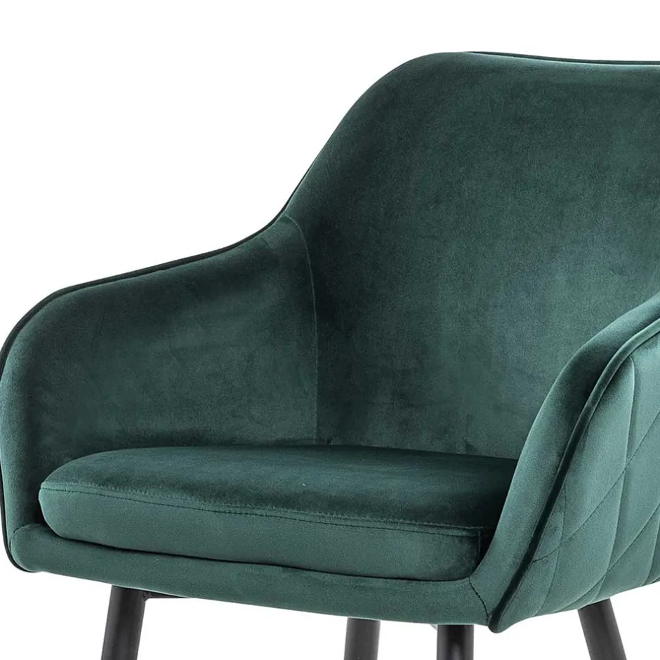 Wohnen Armlehnen Polsterstuhl in herrlichem Dunkelgrün - Abacho