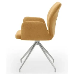 Armlehnen Polsterstuhl in Gelb Strukturstoff - Akos^Wohnen Online