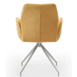 Armlehnen Polsterstuhl in Gelb Strukturstoff - Akos^Wohnen Online