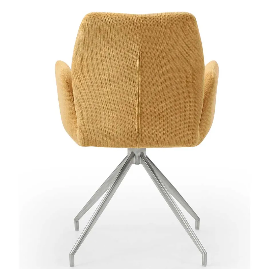 Armlehnen Polsterstuhl in Gelb Strukturstoff - Akos^Wohnen Online