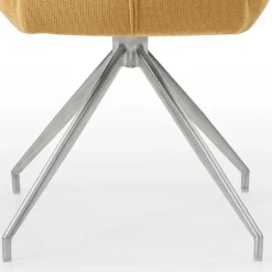 Armlehnen Polsterstuhl in Gelb Strukturstoff - Akos^Wohnen Online