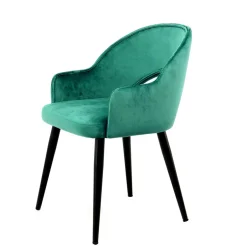 Armlehnen Polsterstuhl mit Samt Grün - Vianada (2er Set)^Wohnen Online