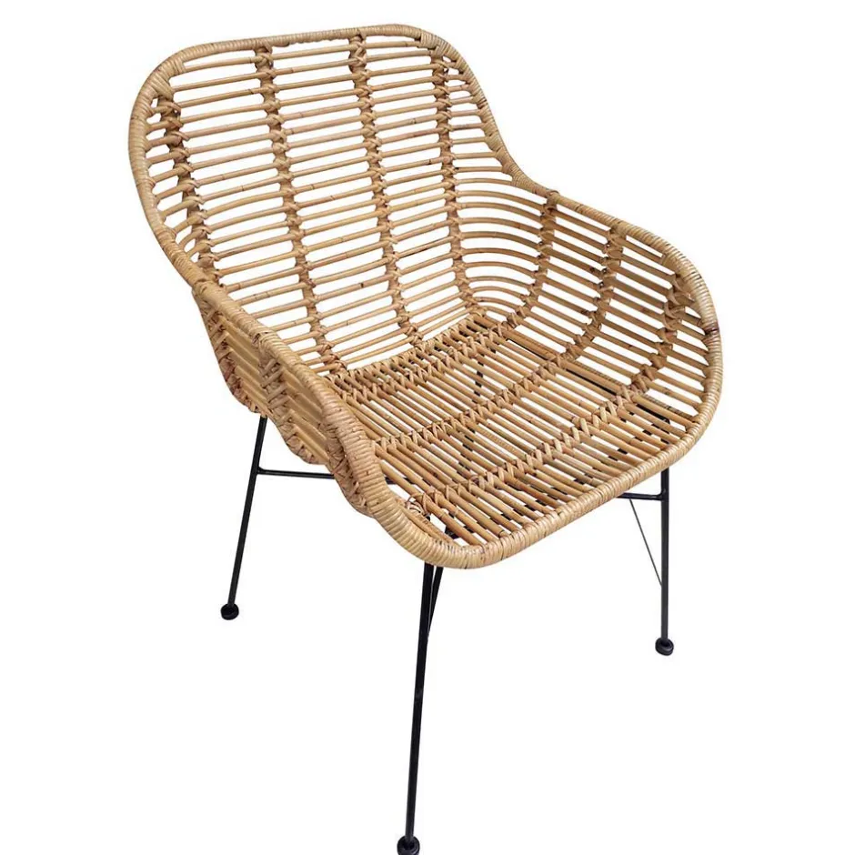 Armlehnen Rattanstuhl in Natur - Landhuis (2er Set)^Wohnen