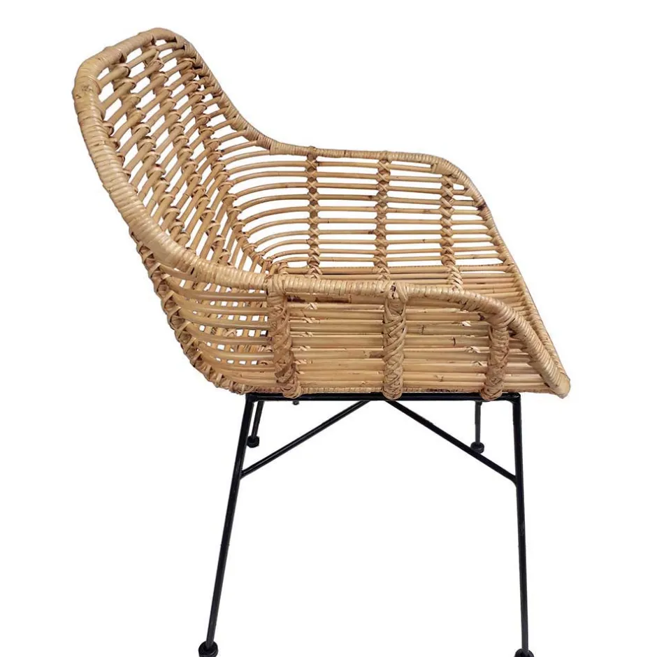 Armlehnen Rattanstuhl in Natur - Landhuis (2er Set)^Wohnen