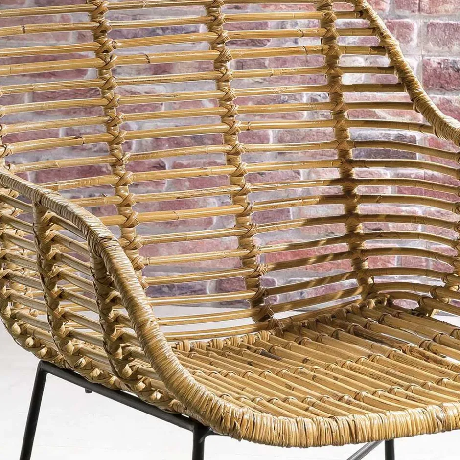 Armlehnen Rattanstuhl in Natur - Landhuis (2er Set)^Wohnen