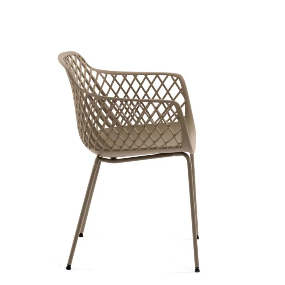 Armlehnen Schalenstuhl in Beige - Pierega (4er Set)^Wohnen Outlet