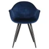 Wohnen Armlehnen Schalenstuhl in Blau Samtbezug - Omnus (2er Set)