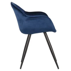 Wohnen Armlehnen Schalenstuhl in Blau Samtbezug - Omnus (2er Set)