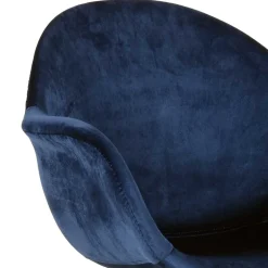Wohnen Armlehnen Schalenstuhl in Blau Samtbezug - Omnus (2er Set)