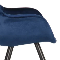 Wohnen Armlehnen Schalenstuhl in Blau Samtbezug - Omnus (2er Set)