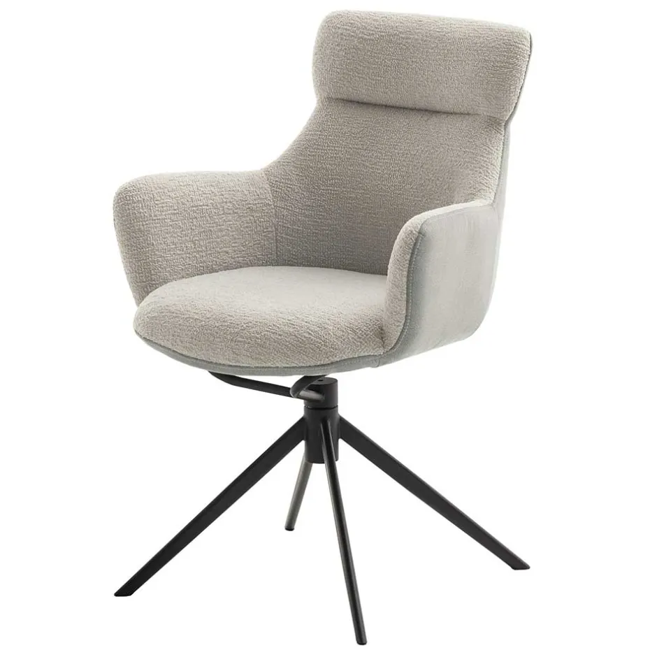 Wohnen Armlehnen-Drehstuhl in Lichtgrau - Plicardo (2er Set)