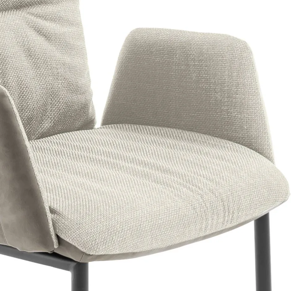 Armlehnen-Freischwingerstuhl in Creme - Clebertus (2er Set)^Wohnen Clearance