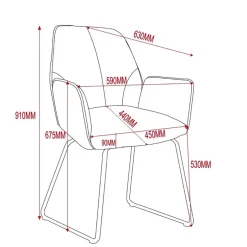 Wohnen Armlehnenstühle mit Bügelgestell - Ykan (2er Set)