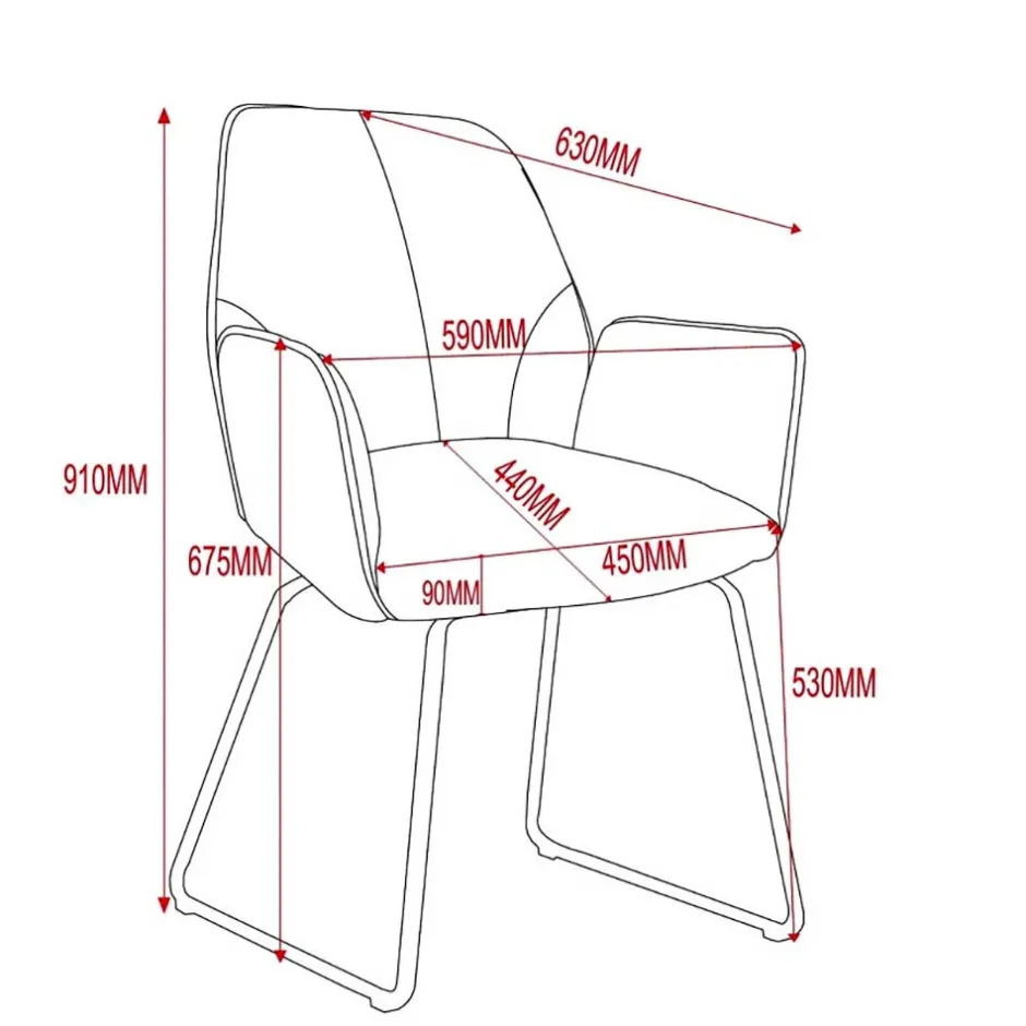 Wohnen Armlehnenstühle mit Bügelgestell - Ykan (2er Set)