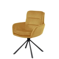 Armlehnenstuhl aus Cord in Gold - Paytons^Wohnen